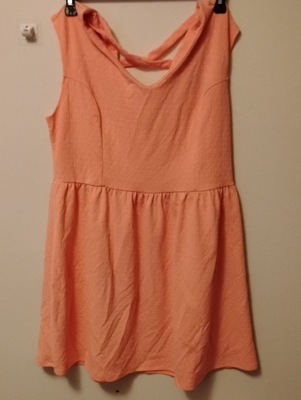 No Boundaries Peach Textured Sleeveless Dress